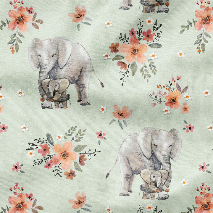 FLORAL ELEPAHNT MAMA & CALF