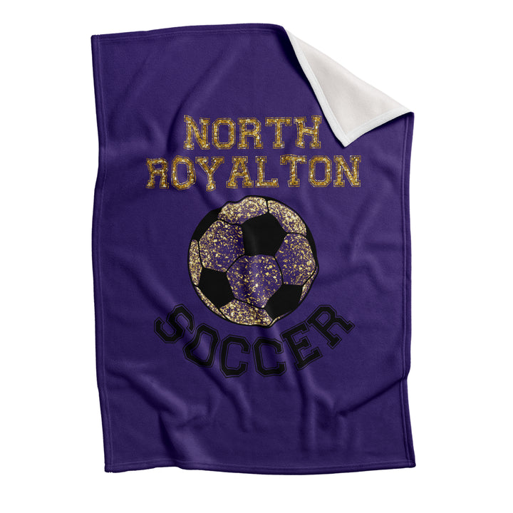 BLANKETS : GOLD GLITTER SOCCER BALL