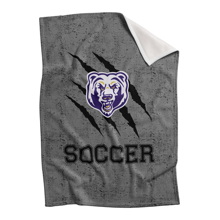 BLANKETS : BEAR SCRATCH W/ PURPLE BEAR HEAD