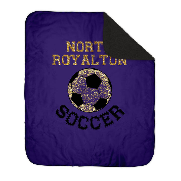 BLANKETS : GOLD GLITTER SOCCER BALL