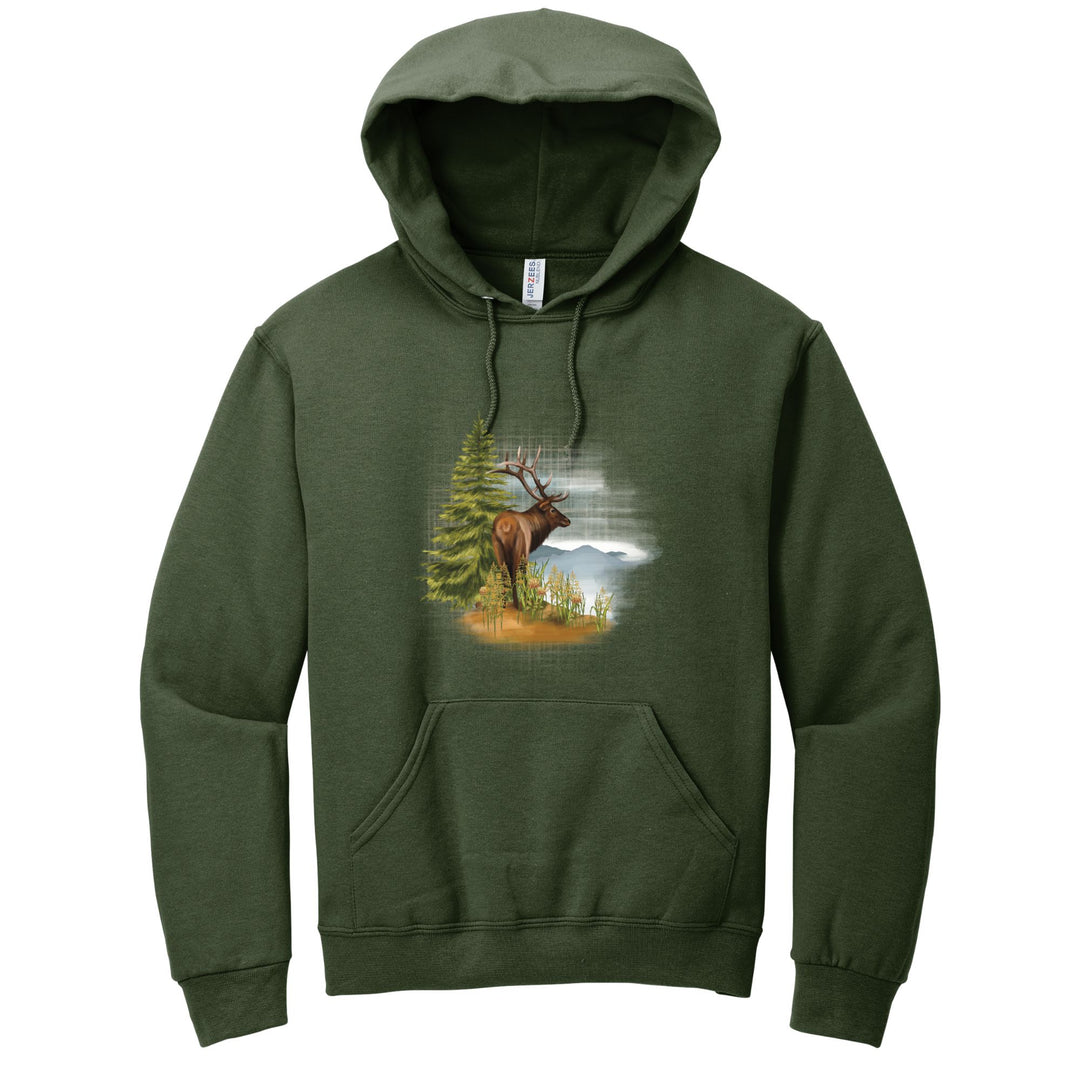 HOODIE : BULL ELK IN THE FOREST