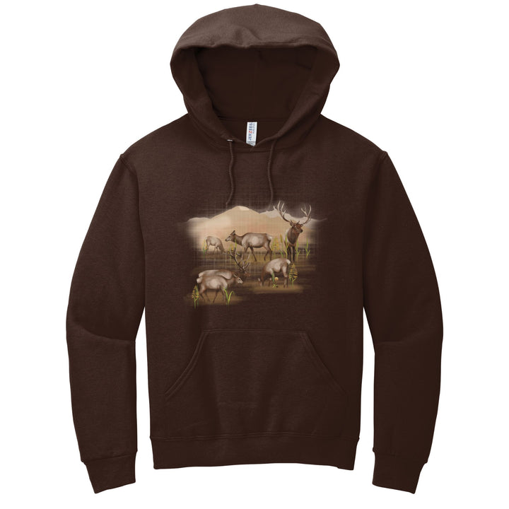 HOODIE : ELK HERD IN THE FIELD