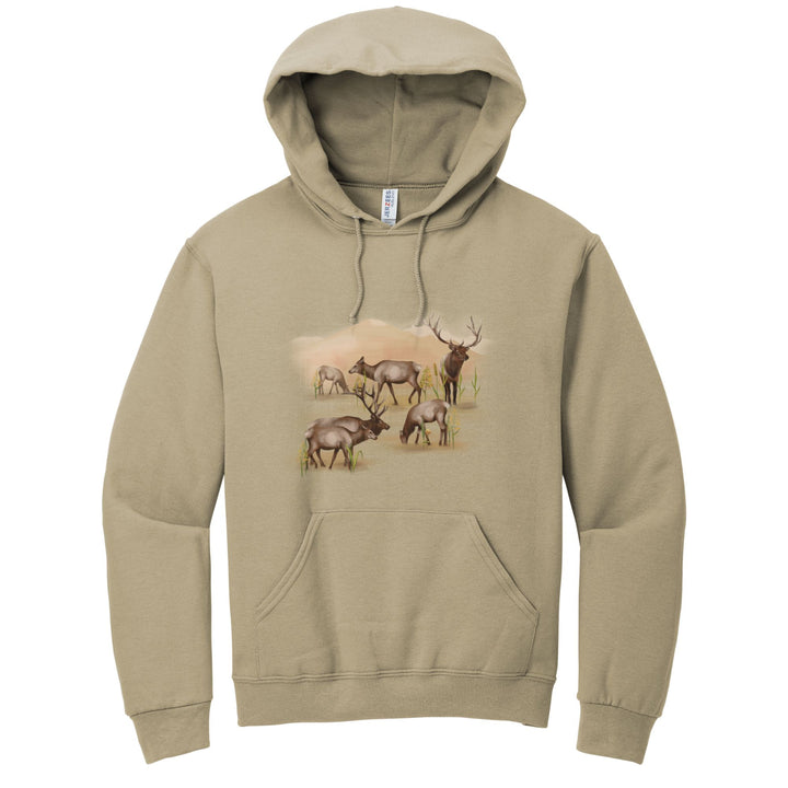 HOODIE : ELK HERD IN THE FIELD