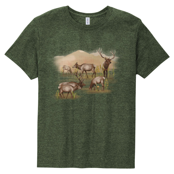 T-SHIRT : ELK HERD IN THE FIELD