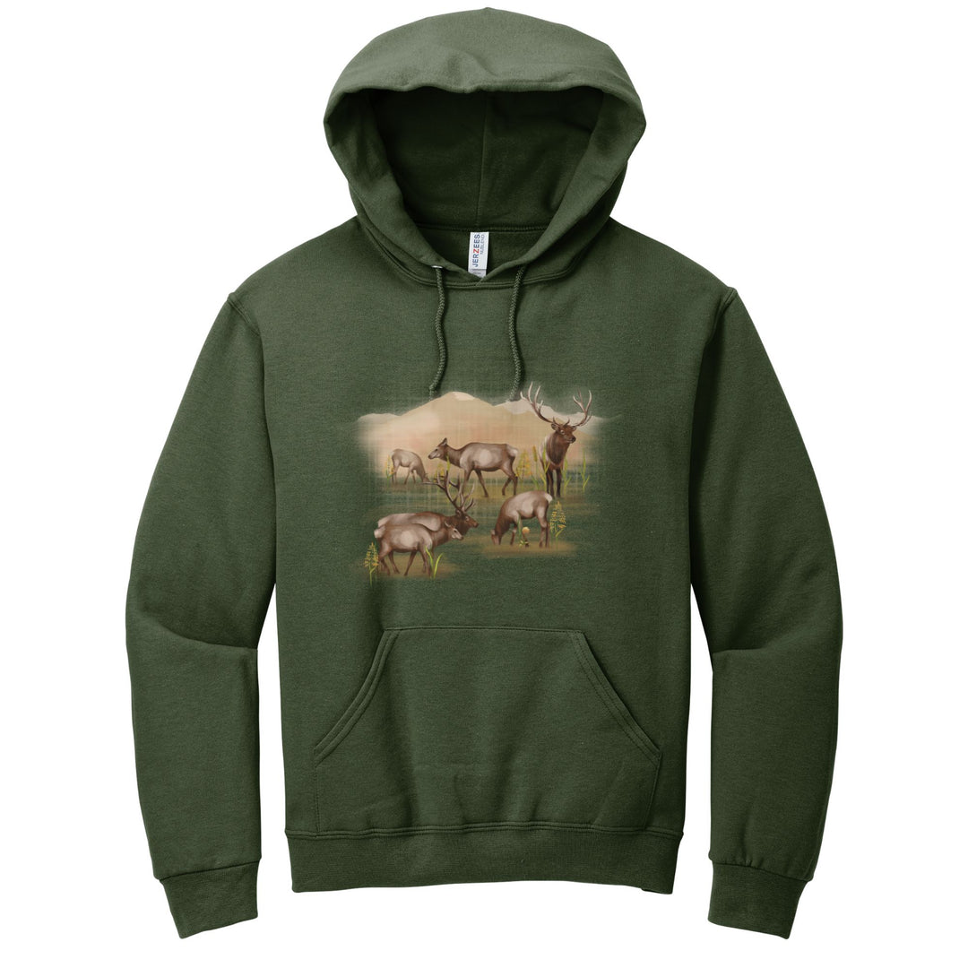 HOODIE : ELK HERD IN THE FIELD