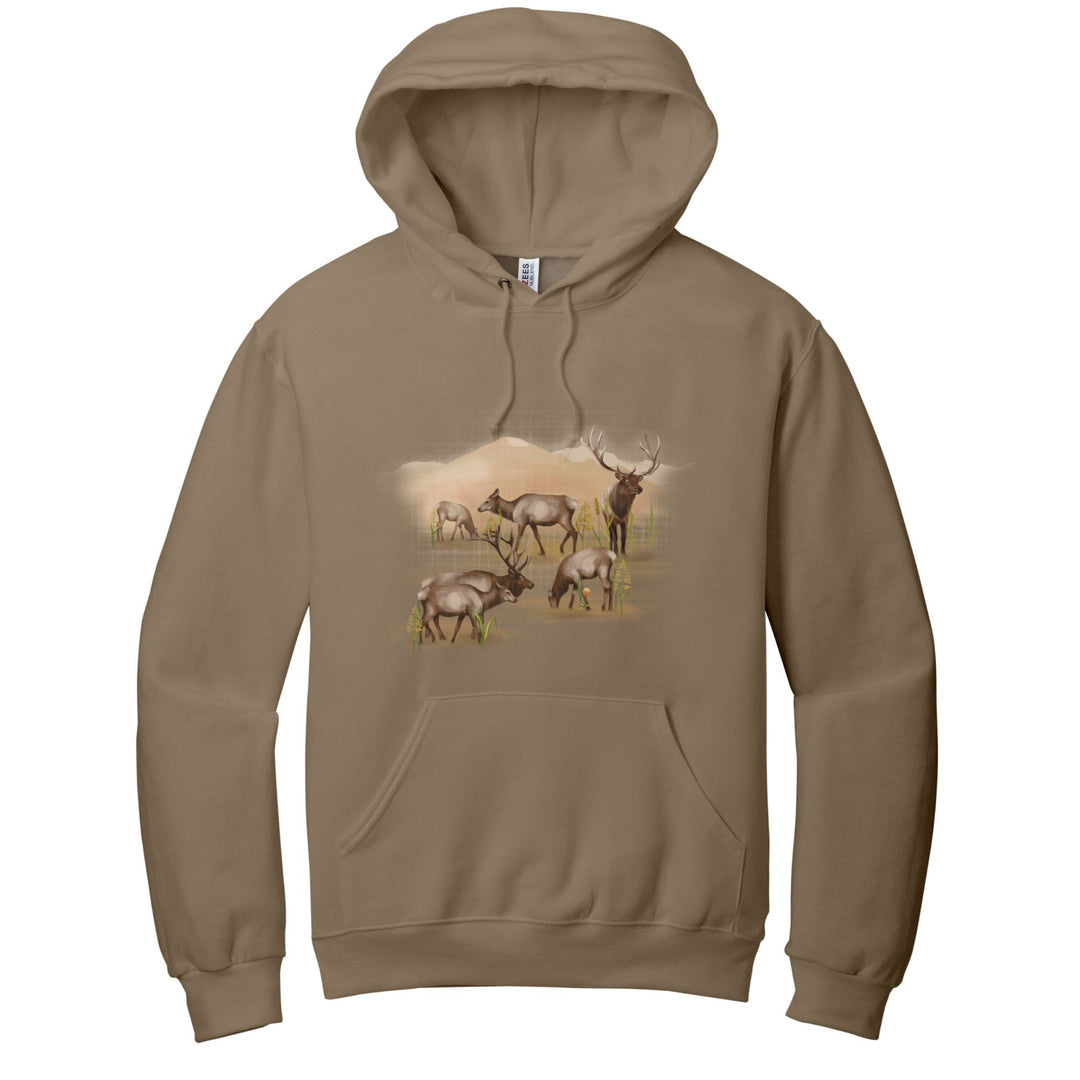 HOODIE : ELK HERD IN THE FIELD