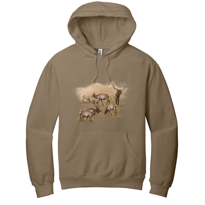 HOODIE : ELK HERD IN THE FIELD