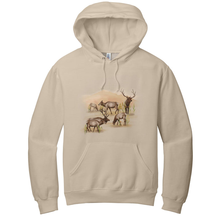 HOODIE : ELK HERD IN THE FIELD