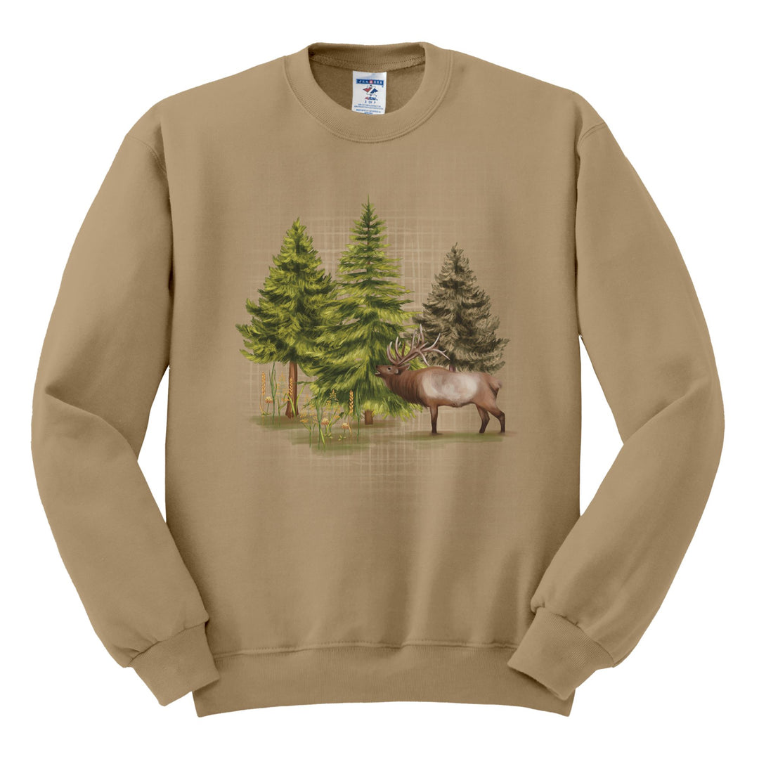 CREWNECK : BUGLING ELK