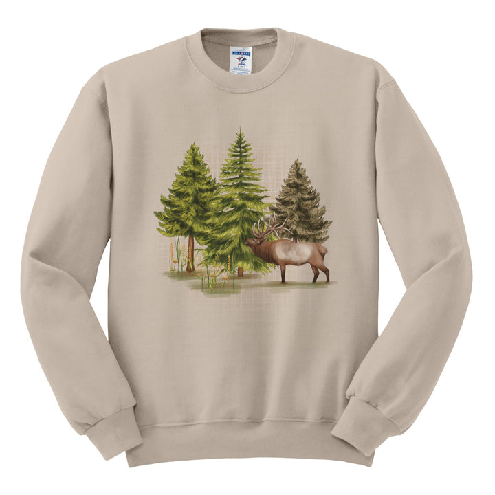 CREWNECK : BUGLING ELK