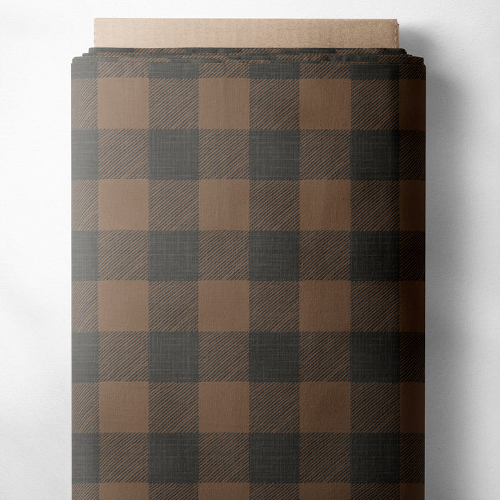 PLAID (DUSKY BLUE & BROWN)