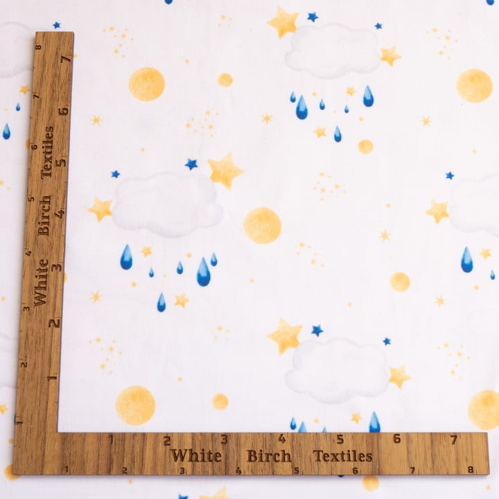 RAIN CLOUDS W/ MOON & STARS (BLUE & GOLD) - DBP